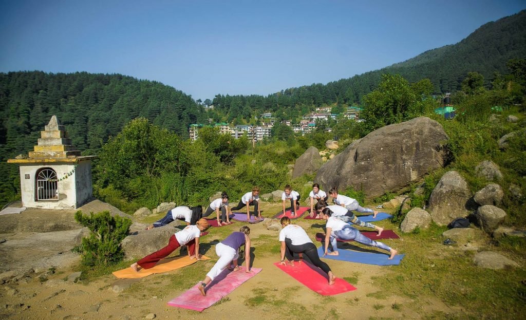 Ashwa Sanchalanasana, Crescent Low Lunge Pose Variation Knee On Floor in dharamsala at shrre hari yoga