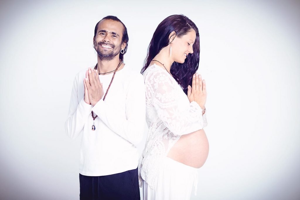 photo of pregnancy yoga couple, shree hari yoga