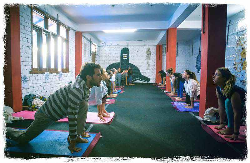 Yoga hall with studends