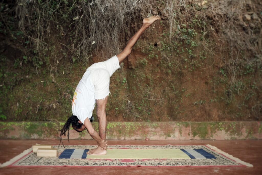 Yoga Pose: Half standing forward bend | YogaClassPlan.com